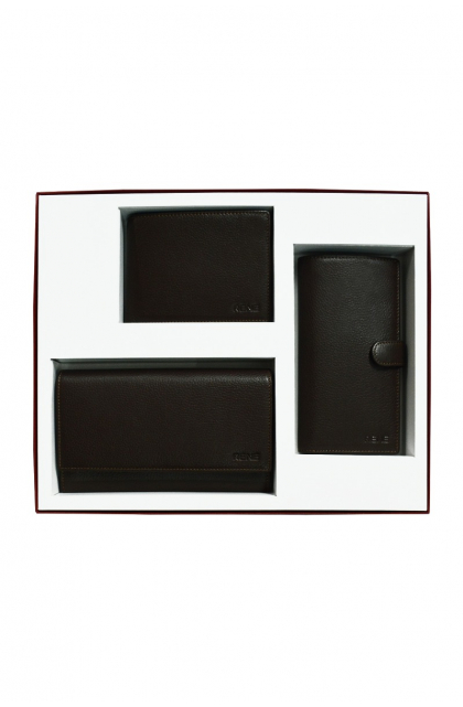 GENUINE LEATHER BROWN COMBO BOX