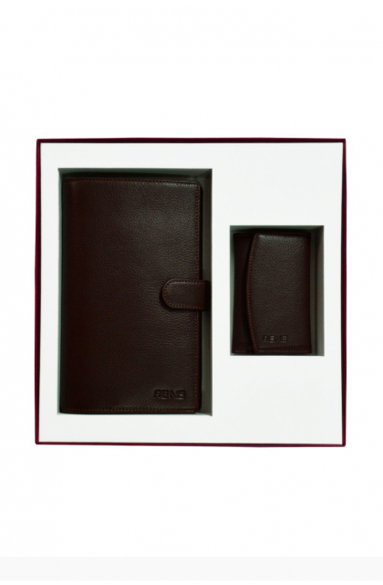 GENUINE LEATHER BROWN COMBO BOX