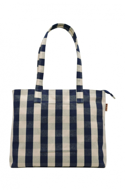 CHEQUERED PRINTED LADIES CANVAS BAG