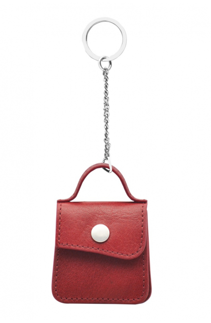 GENUINE LEATHER RED KEY RING