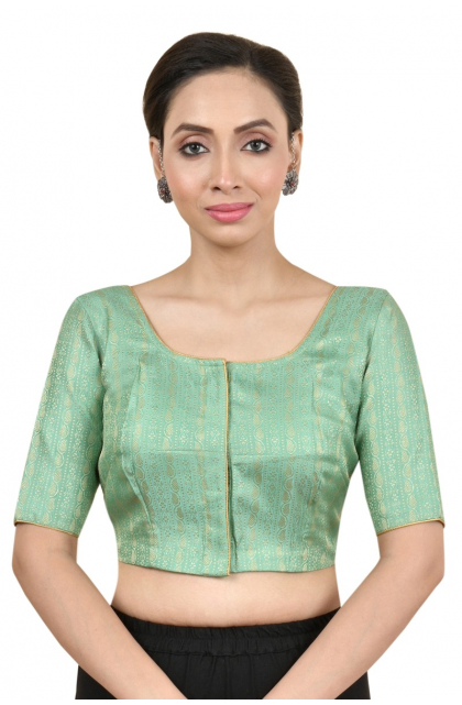 SEAGREEN JAQUARD BLOUSE