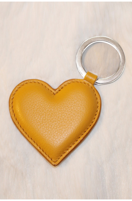 GENUINE LEATHER YELLOW KEY RING