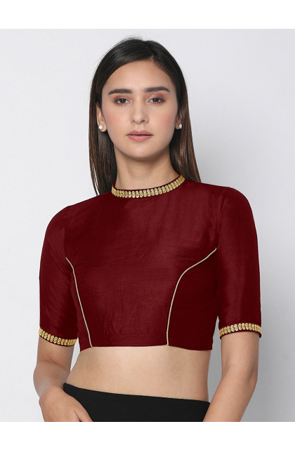 Red Cotton Tussar Blouse