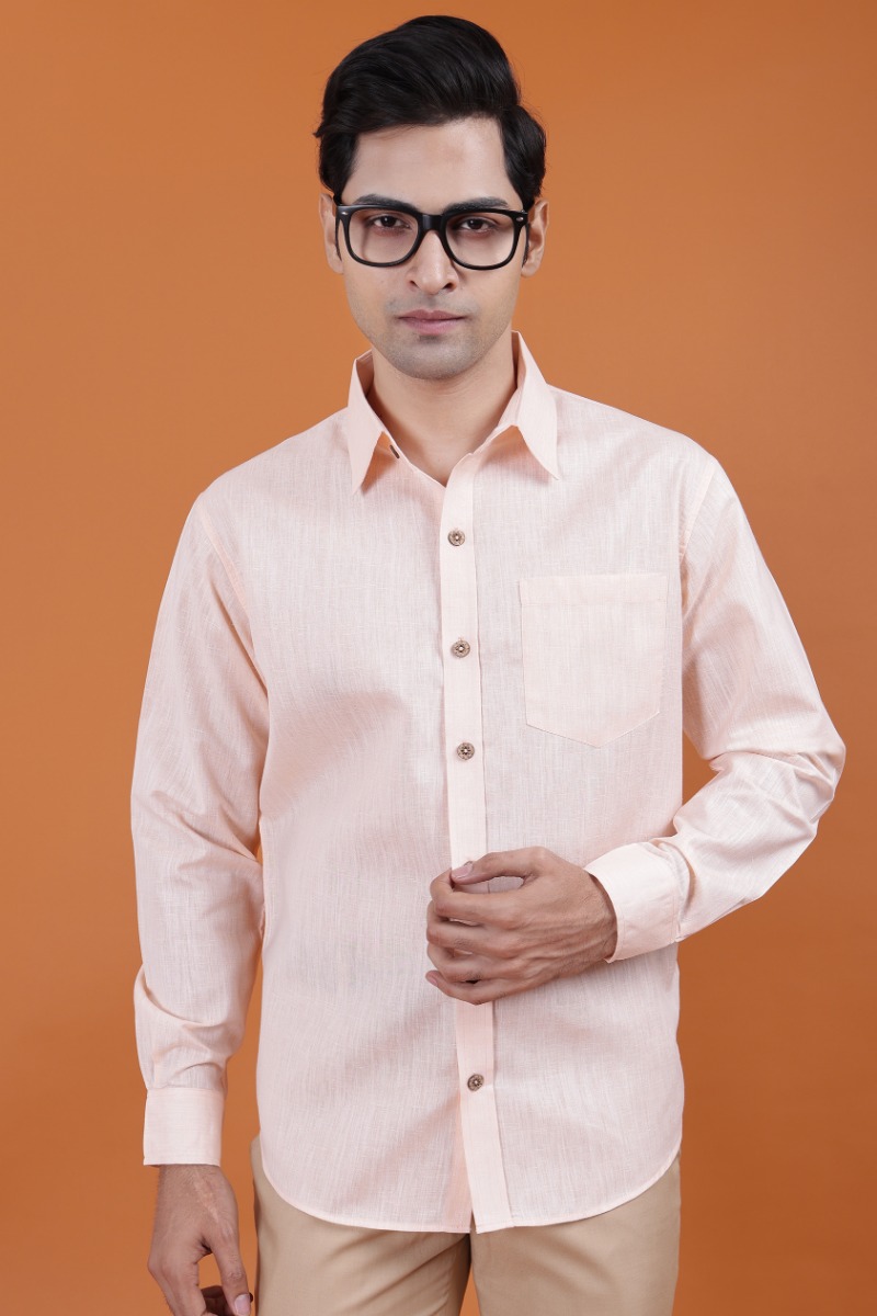 Orange Linen Full Shirt
