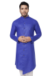 BLUE ASYMMETRIC COTTON LONG KURTA
