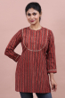 Maroon Cotton Ajrak Kurti
