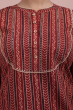 Maroon Cotton Ajrak Kurti