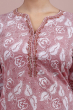 Pink Cotton Printed Kurti