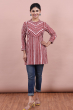 Red Cotton Printed Kurti