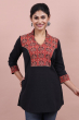 Black & Red Cotton Printed Kurti