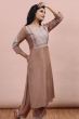 Dark Beige Exclusive Muslin Pant Set