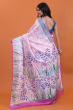 Pink Batik Silk Saree