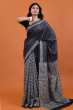 Black Printed Tussar Saree
