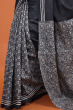 Black Printed Tussar Saree