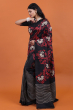 BlacK & Red Printed Silk Saree