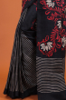 BlacK & Red Printed Silk Saree