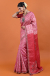 Red Hand Embroidered Tussar Saree