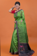 Green & Grey Hand Embroidered Tussar Saree