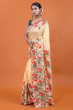 Yellow Chanderi Digital Print Saree