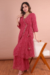 Red Exclusive Chiffon Printed Sharara Set