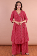 Red Exclusive Chiffon Printed Sharara Set
