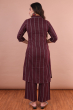 Maroon Cotton Printed Pant Set