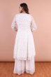 White Exclusive Chiffon Printed Sharara Set