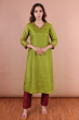 Green Exclusive Tussar Long Kameez