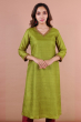 Green Exclusive Tussar Long Kameez
