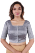 Grey Jaquard Woven Blouse