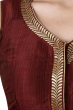 Maroon Dupion Silk Embroidered Blouse