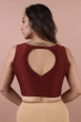 Maroon Dupion Silk Embroidered Blouse