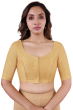 Beige Cotton Slub Solid Blouse