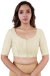 Cream Cotton Slub Solid Blouse