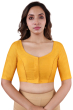 Yellow Cotton Slub Solid Blouse
