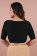 Black Cotton Slub Solid Blouse