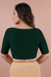 Green Cotton Slub Solid Blouse