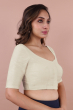 Cream Cotton Slub Blouse