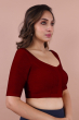 Red Cotton Slub Blouse
