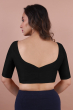 Black Cotton Slub Blouse