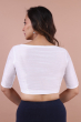 White Cotton Slub Solid Blouse
