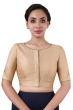 Beige Cotton Tussar Embroidered Blouse