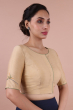 Beige Cotton Tussar Embroidered Blouse