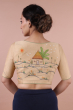 Beige Cotton Tussar Embroidered Blouse