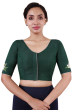 Green Cotton Tussar Embroidered Blouse