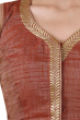 Rust Dupion Silk Embroidered Blouse