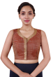 Rust Dupion Silk Embroidered Blouse