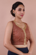Rust Dupion Silk Embroidered Blouse