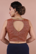 Rust Dupion Silk Embroidered Blouse