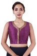 Purple Dupion Silk Embroidered Blouse